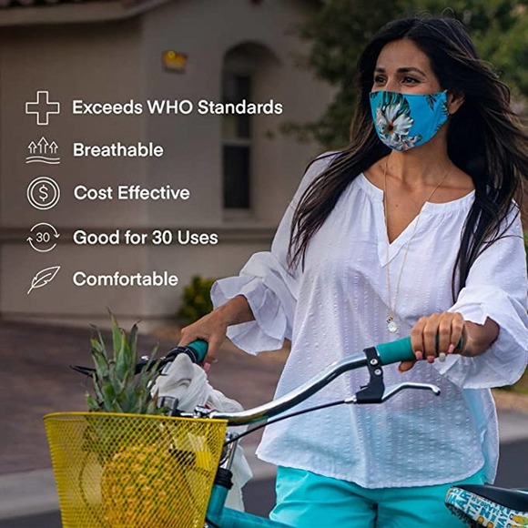 3 LG Boomer Naturals Silver Infused Cloth Face Masks -Black (2) & Red / Blue (1) - Picture 8 of 9